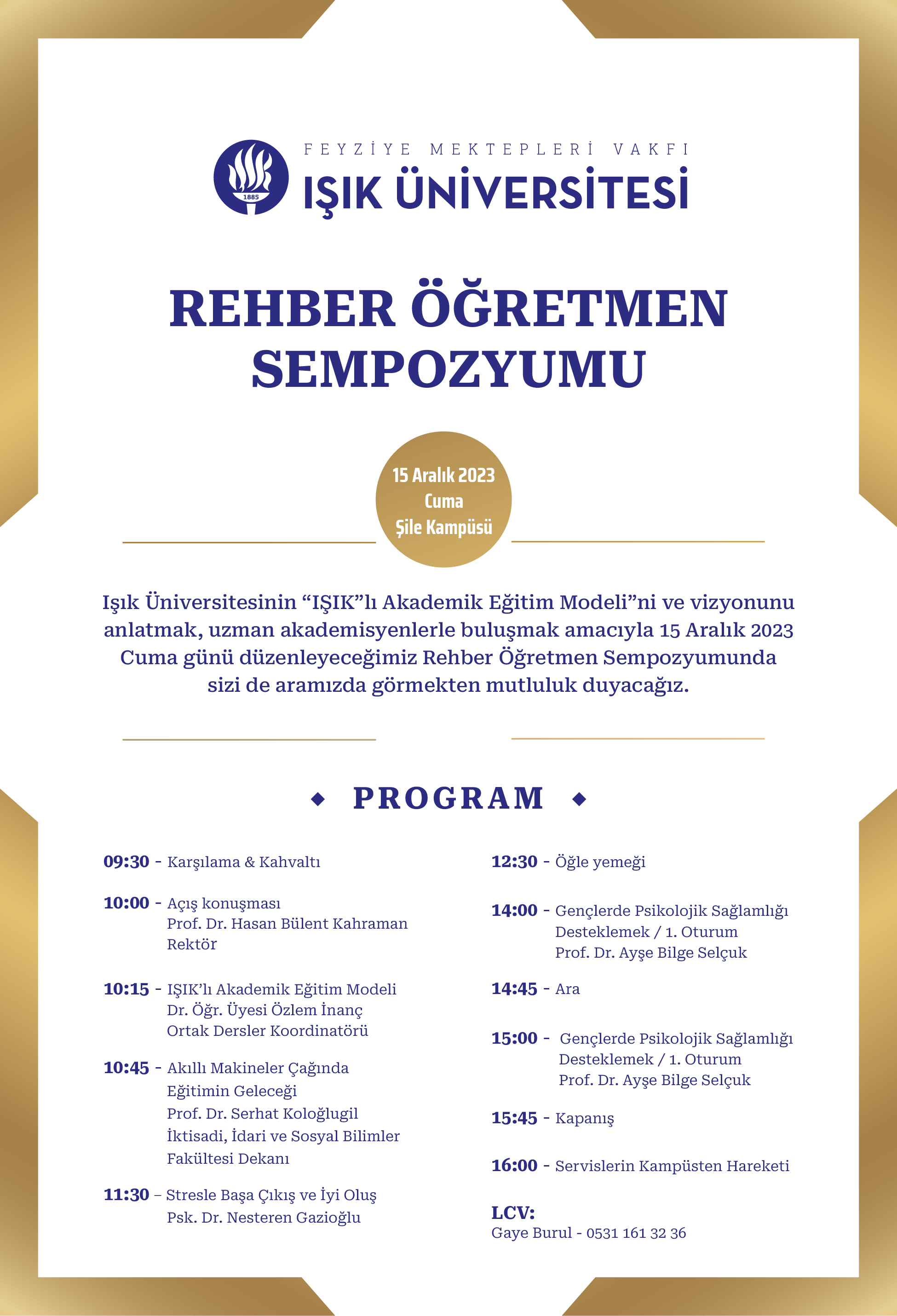 15 Aralık Rehber Öğretmenler Sempozyumu